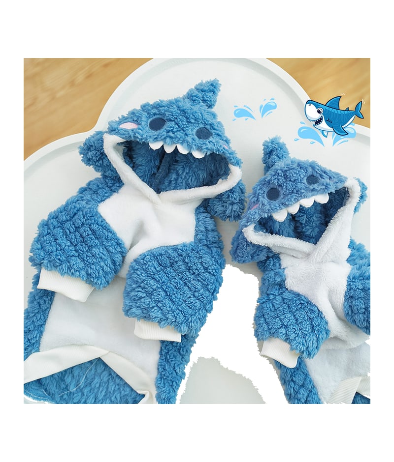 Shark Cute Plush Thickened Pet Dog Cat Clothes